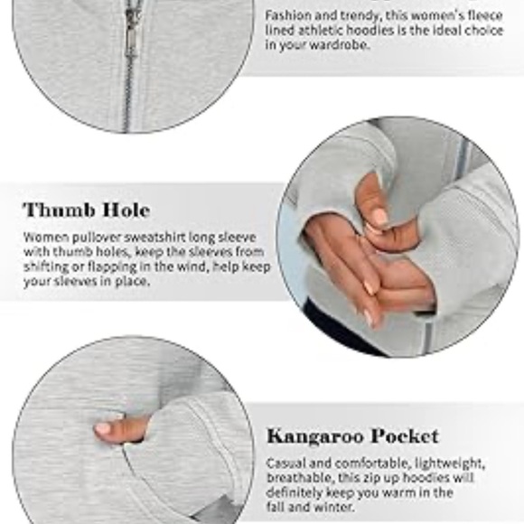 Automet  Cropped Full Zip Gray Hoodie Size Medium - Picture 2 of 7
